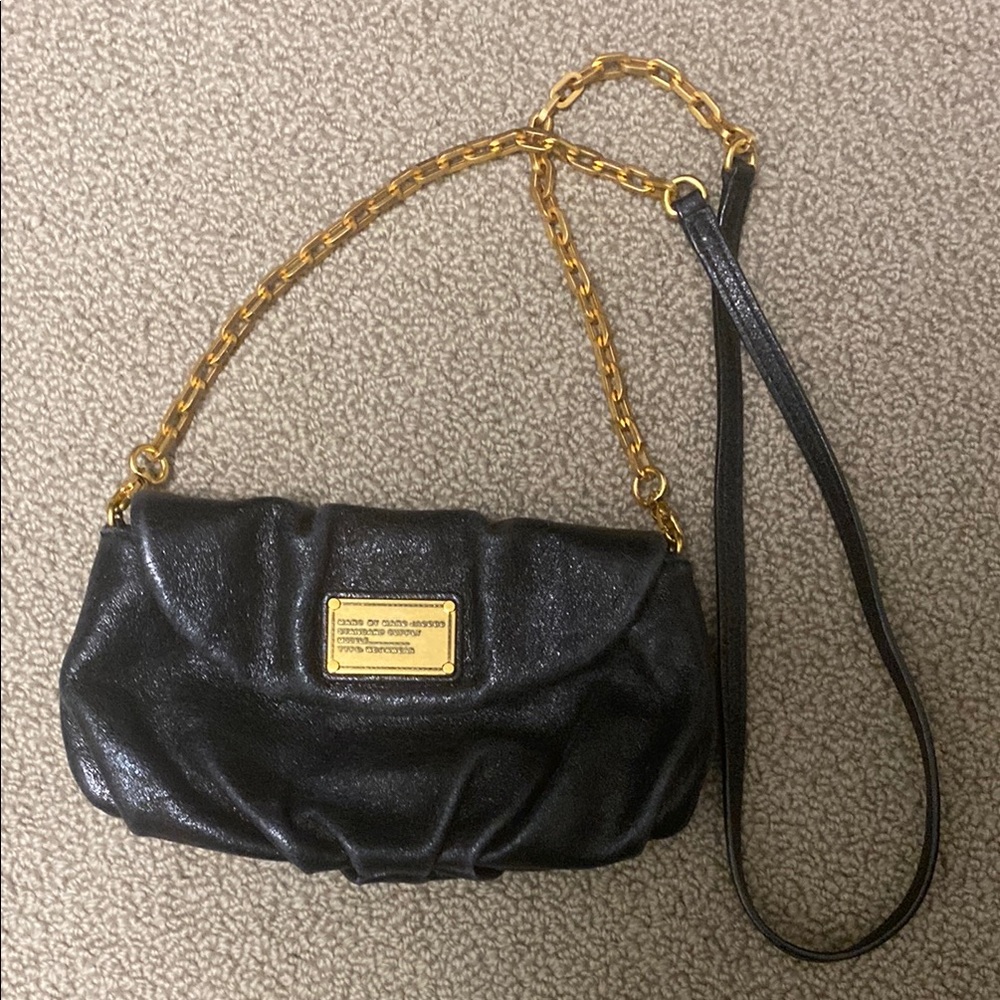 Marc Jacobs Black and Gold Clutch with Wristlet